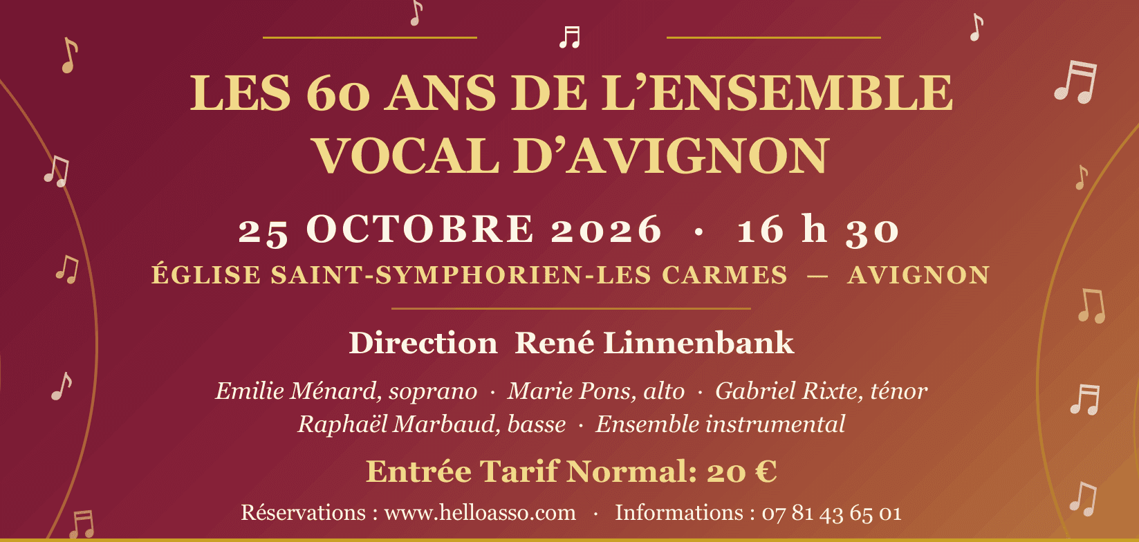 Annonce du concert des 60 ans